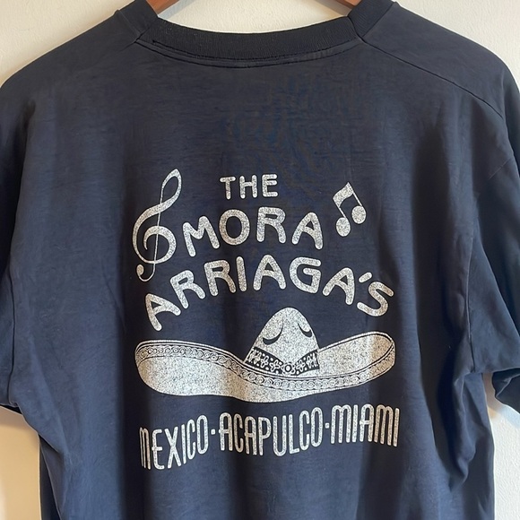 VTG Mariachi Mexico Graphic Tee Mora Arriaga’s T-Shirt XL Black Retro Rock - Picture 6 of 13
